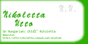 nikoletta utto business card